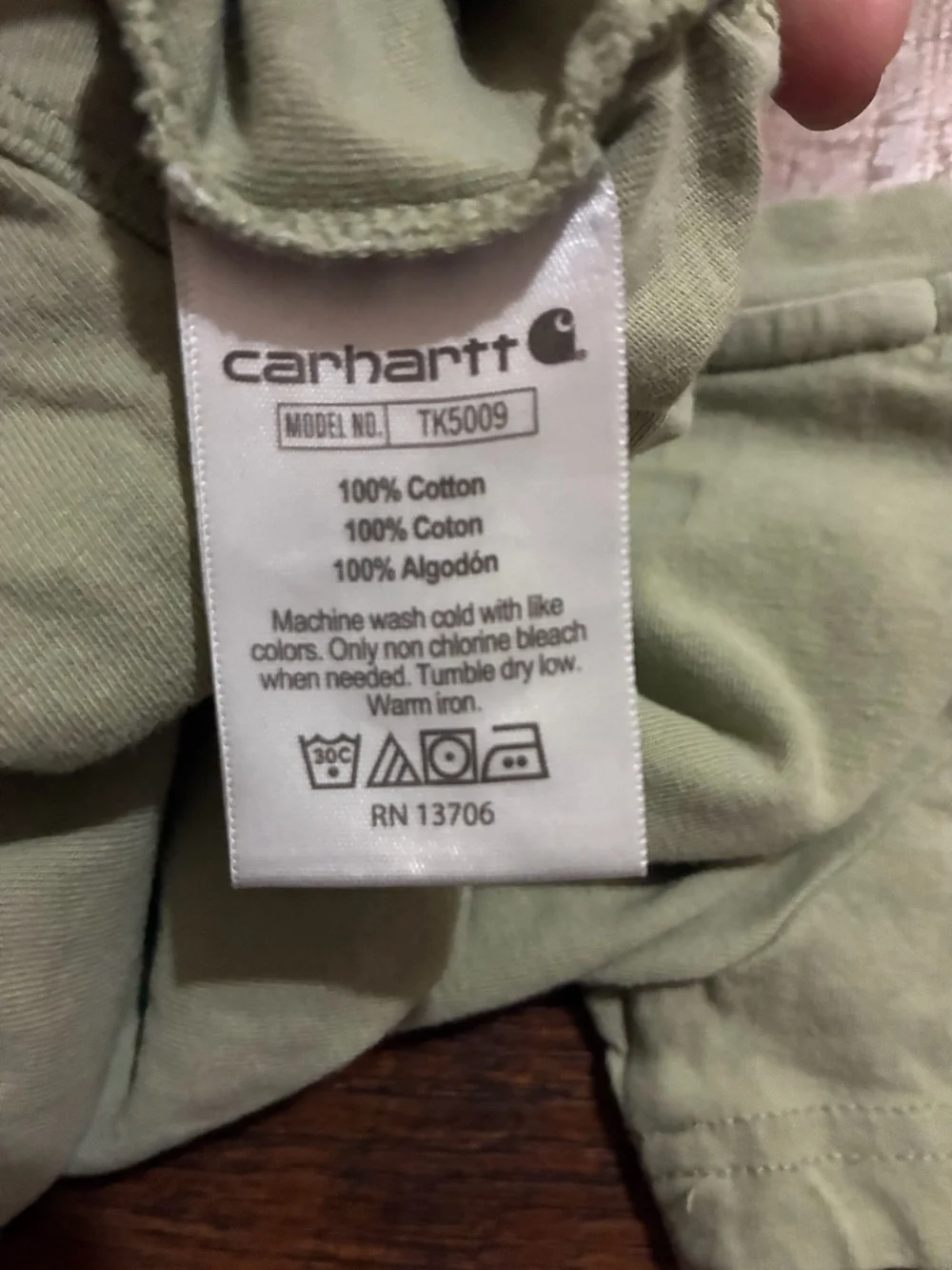 Carhartt Olive Green Pocket Tee Onesie